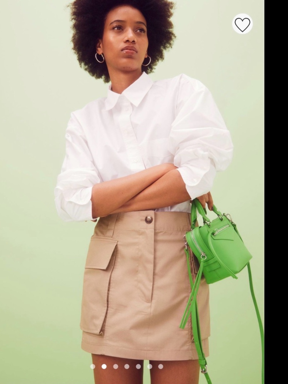 H&M Tan Cargo Mini Skirt Size 4 Utility Pocket Skirt